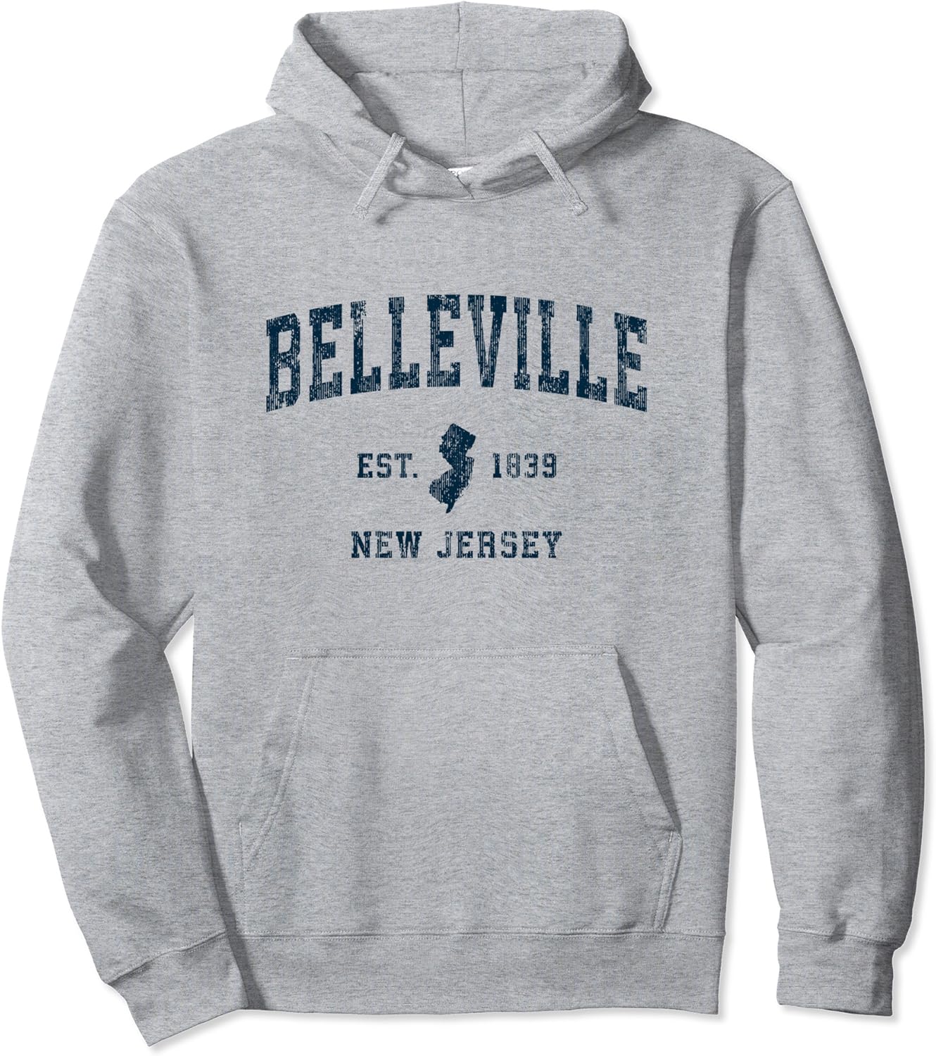 Belleville New Jersey NJ Vintage Sports Design Navy Print